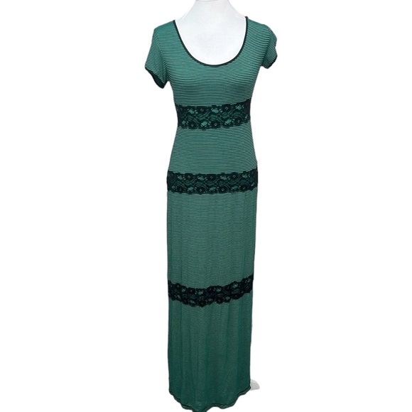 Max Studio Striped Maxi Dress Green - Picture 1 of 6